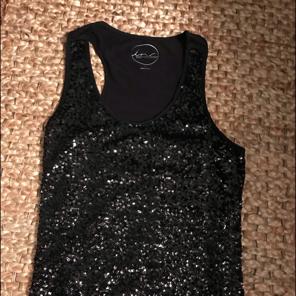 INC sequined sleeveless blouse
